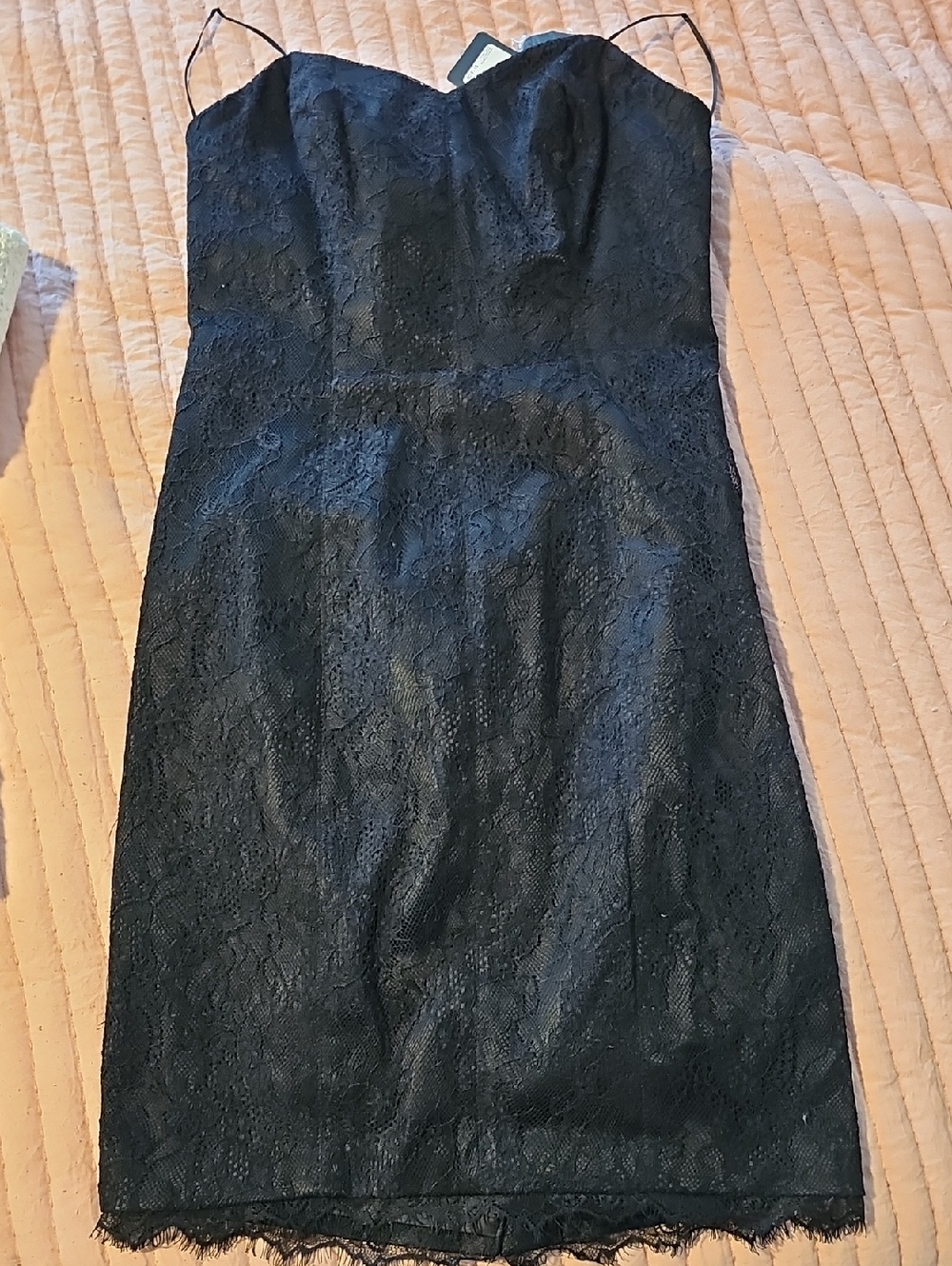 NWT Guess Black Lace Corset Mini Dress Sz 4